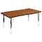 Flash Furniture Rectangle 28 W, 47.5 L, 25.25 H, Chrome, Laminate, Particleboard, Steel, Wood Grain XU-A3048-CON-OAK-T-P-GG - alternate 9
